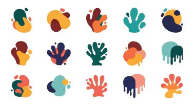 Soyut şekiller belirlendi. soyut geometrik tasarım ögeleri