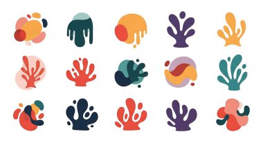 Web ve yazdırma için düz vektör simgeleri kümesi