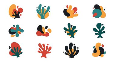 Soyut vektör çizimlerinin el çizimi kümesi.