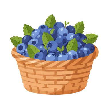 Yaban mersinli sepet. vektör illüstrasyonu