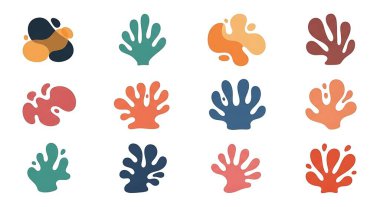 Renkli vektör soyut geometrik şekiller, modern soyut elementler..