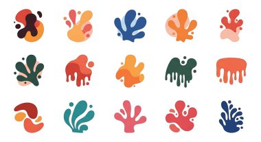 Logo için soyut el çizimi ögeleri kümesi.