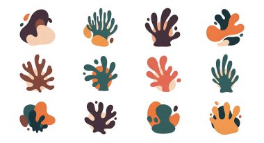 Farklı soyut el çizimleri kümesi, vektör