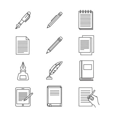 Bir dizi ikon ve eğitim. vektör illüstrasyonu