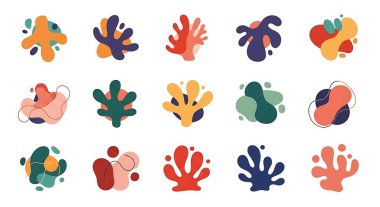 Soyut el çizimleri seti, vektör illüstrasyonu.