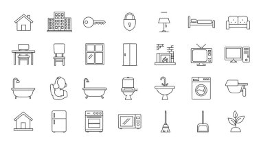 ev simgelerinin vektör illüstrasyonu