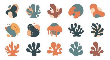 El çizimi soyut şekiller, vektör çizimi. Çeşitli şekiller, biçimler, biçimler ve şekiller..