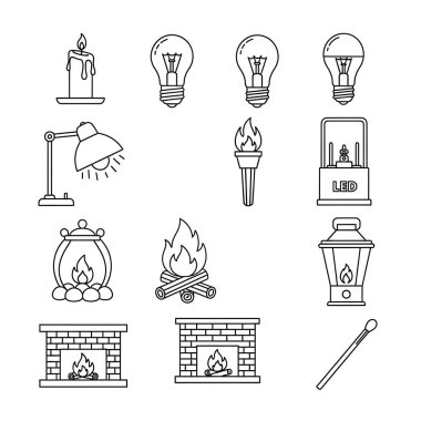 vektör ateş, alev, lamba, lamba, lamba, yanan mum, alev, lamba, ev.