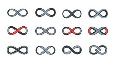 Sonsuzluk döngüsü seti. sonsuzluk işareti.