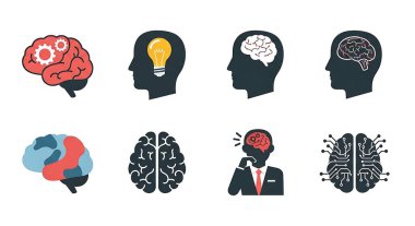 Beyin ve insan beyni simgeleri.