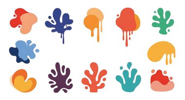 Renkli, soyut el çizimi elementler. Soyut şekiller. vektör illüstrasyonu