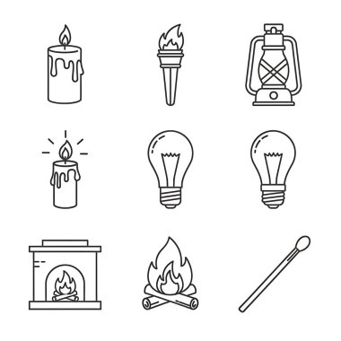 Ateşli vektör simgeleri kümesi