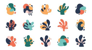 Tropikal çiçek ve yaprakların vektör çizimi