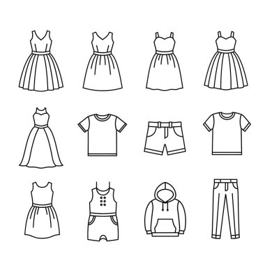 Kadın giysileri ikon vektör illüstrasyon tasarımı