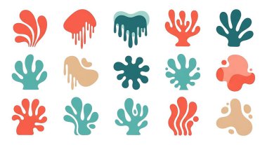 farklı soyut el çizimi elementler kümesi.