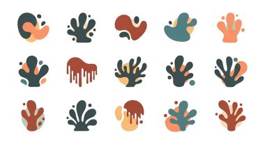 Soyut şekiller dizisi. Sosyal medya için vektör illüstrasyonu.