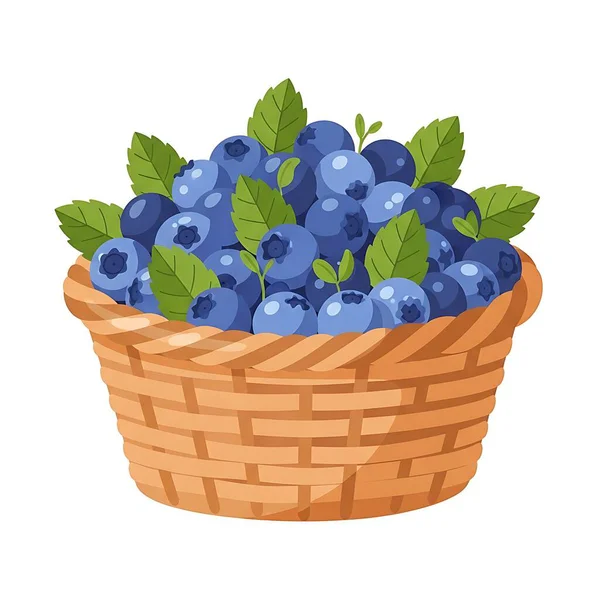 Yaban mersinli sepet. vektör illüstrasyonu