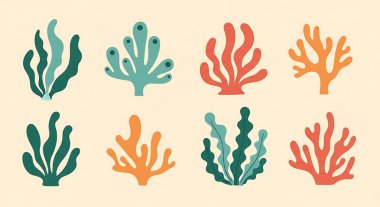 Tropikal bitkilerin vektör kümesi. el çizimi karalama biçimi