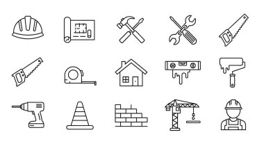 set inşaat simgeler, vektör çizim