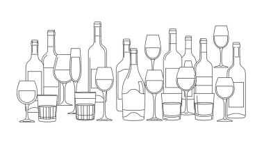 farklı içecekler kümesi.