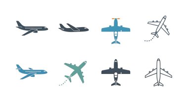 Havaalanı Icons set, izometrik stili