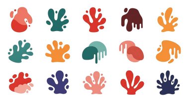 Renkli soyut şekiller kümesi.