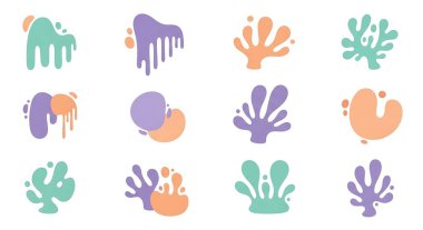 Renkli, soyut, elle boyanmış elementler..