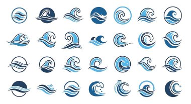 dalga simgesi vektör tasarım şablonu