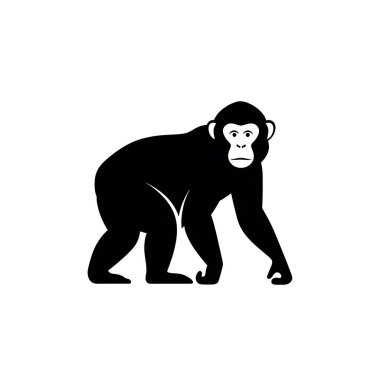 Beyaz arka plan üzerinde maymun şeffaf işareti izole maymun simge vektör