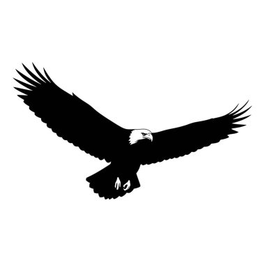 beyaz arkaplan vektöründe kartal silueti