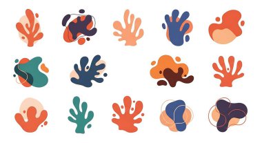 Soyut geometrik formlar dizisi. soyut renkli şekiller.