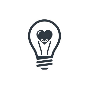 Ağ ve mobil uygulama tasarımınız için beyaz arkaplanda izole edilmiş ışık fikri ikonu vektörü, fikir ampulü logosu kavramı