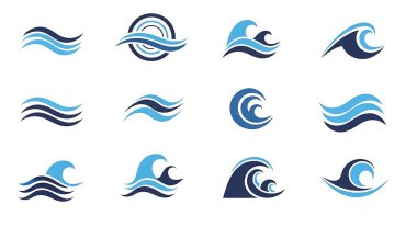 Su dalgası simgesi vektör çizim logosu
