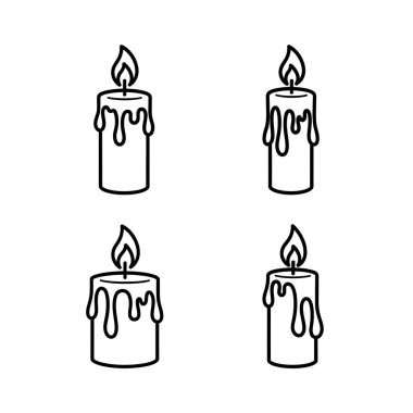 Mum yakma seti. karalama el çizilmiş vektör illüstrasyonu.