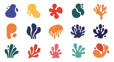 Tropikal bitkilerin vektör kümesi. el çizimi ögeler