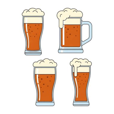 Köpük ikonlu bira bardakları
