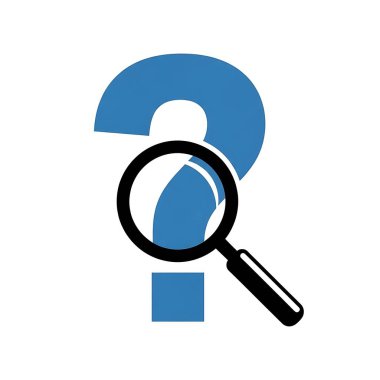 Üzerinde soru işareti olan büyüteç