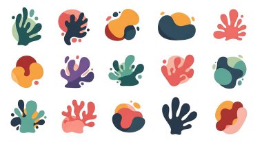 Tropikal çiçek ve bitkilerin vektör kümesi. el çizimi ögeler.