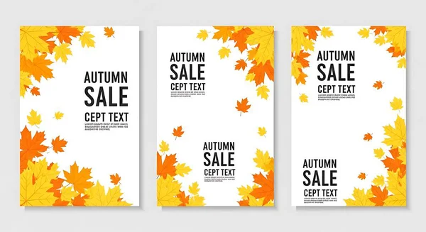 Sonbahar indirimi afiş şablonu. Sonbahar sezonu satışı arka plan vektör tasarımı