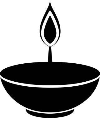  Minimalist diya petrol lambası illüstrasyon Hindu custo.