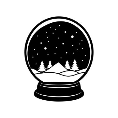 kar küresi yazdırılabilir ve düzenlenebilir vektör dosyası