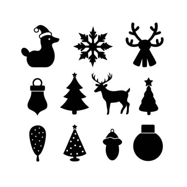  minimal noel siluet simgeleri