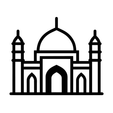 Nijer-büyük-camii-doğrusal-sembol - minimal-özet