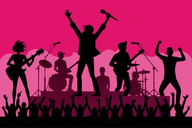 Rock grubu silueti çalıyor