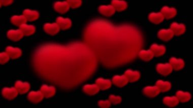 Kırmızı kalplerin animasyon