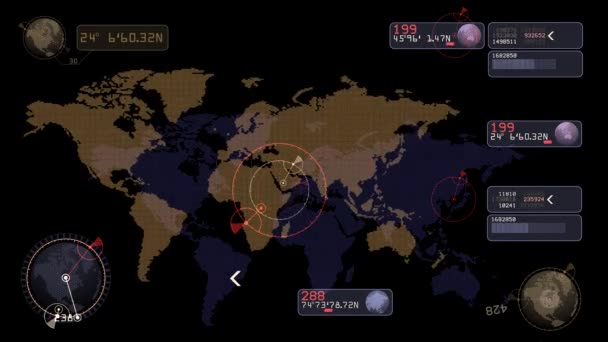 Fantástico sistema de navegación de interfaz — Vídeo de stock