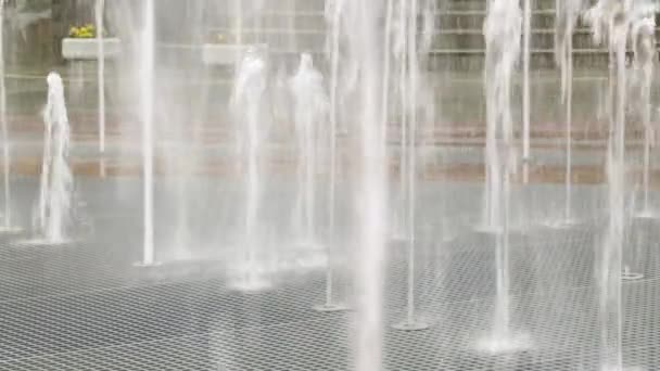 Planar city fountain — Stock Video