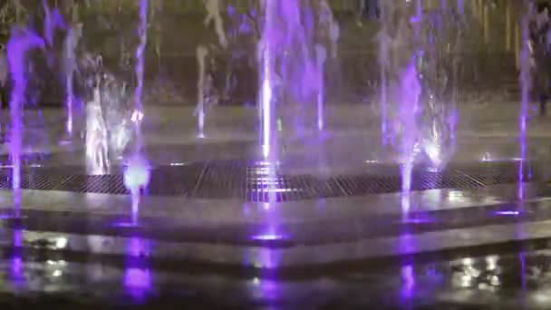 Colored jets of planar fountain — Stock Video