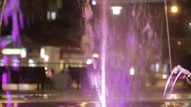 Colored lights fountain — Stock Video