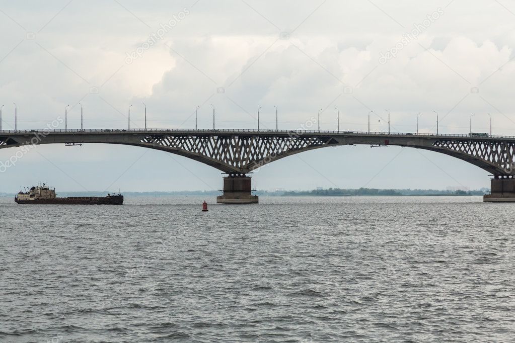 The bridge across the Volga, connecting Saratov and Engels, Russia